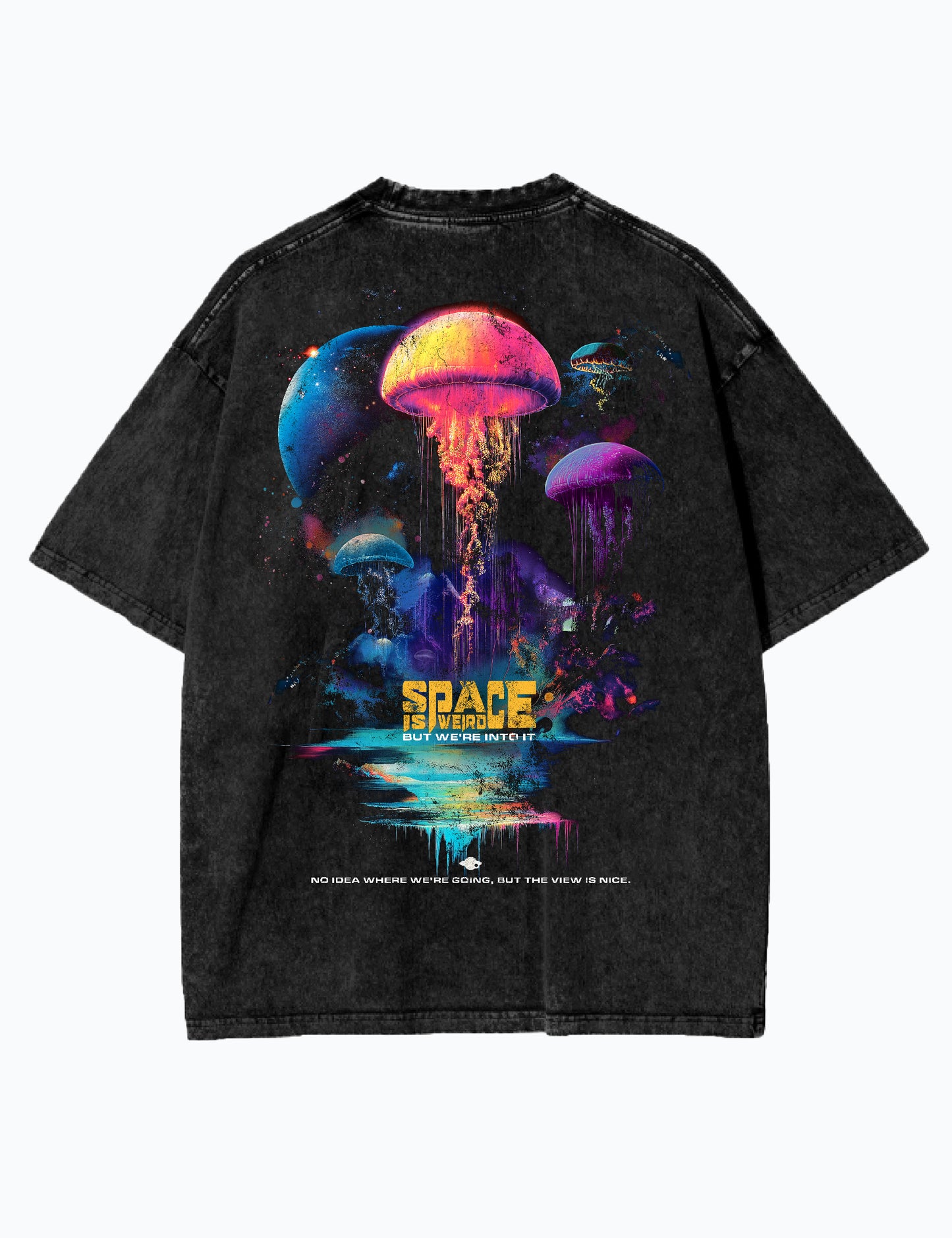 Acid Wash Oversized T-Shirt – Streetwear Mode aus Baumwolle – Unisex T-Shirt - Schwarz - NATURE's HARMONY