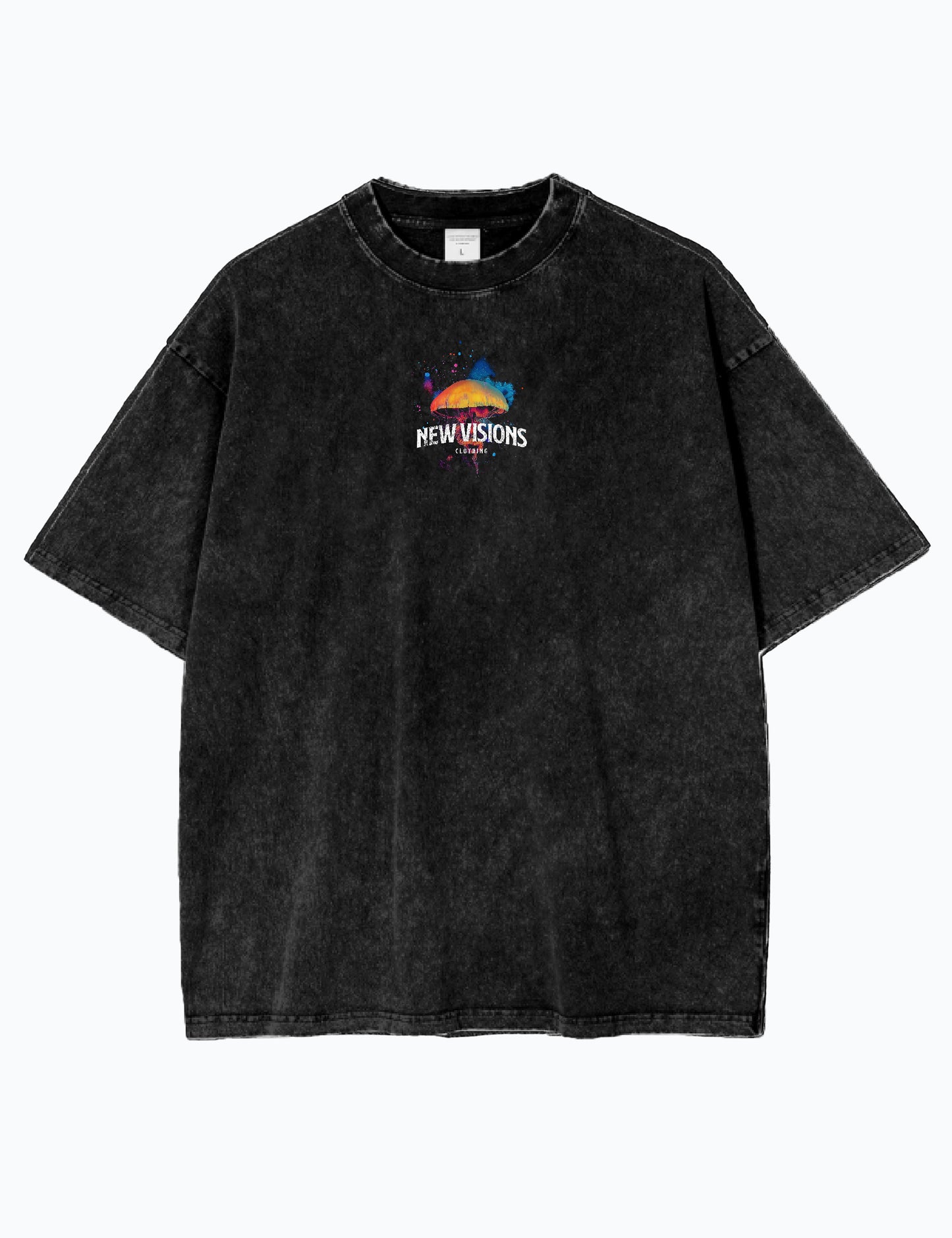 Acid Wash Oversized T-Shirt – Streetwear Mode aus Baumwolle – Unisex T-Shirt - Schwarz - NATURE's HARMONY