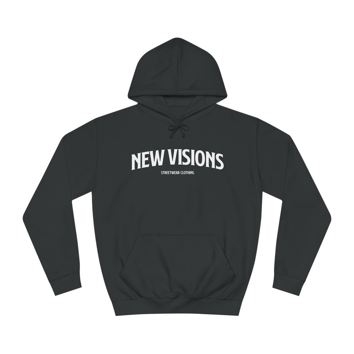 Oversized Logo Hoodie Unisex Schwarz - NEW VISIONS CLOTHING