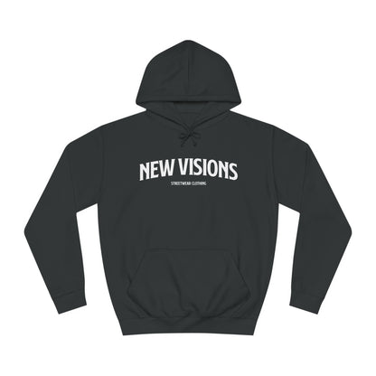 Oversized Logo Hoodie Unisex Schwarz - NEW VISIONS CLOTHING