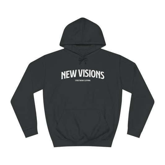 Oversized Logo Hoodie Unisex Schwarz - NEW VISIONS CLOTHING