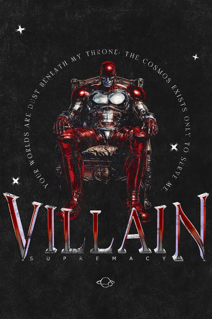 VILLAIN Hoodie, Backprint-Artwork – Villain Supremacy "Your Worlds Are Dust Beneath My Throne" | color:void