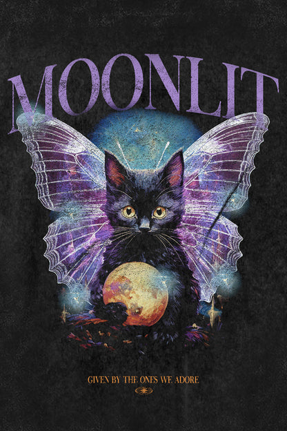 MOONLIT T-Shirt, Design – Acid Wash Black Look | color:void