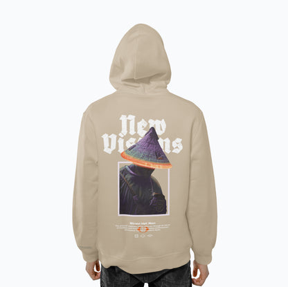 Premium Urban futuristic | Streetwear Hoodie Herren | Beige / Sand - NEW VISIONS