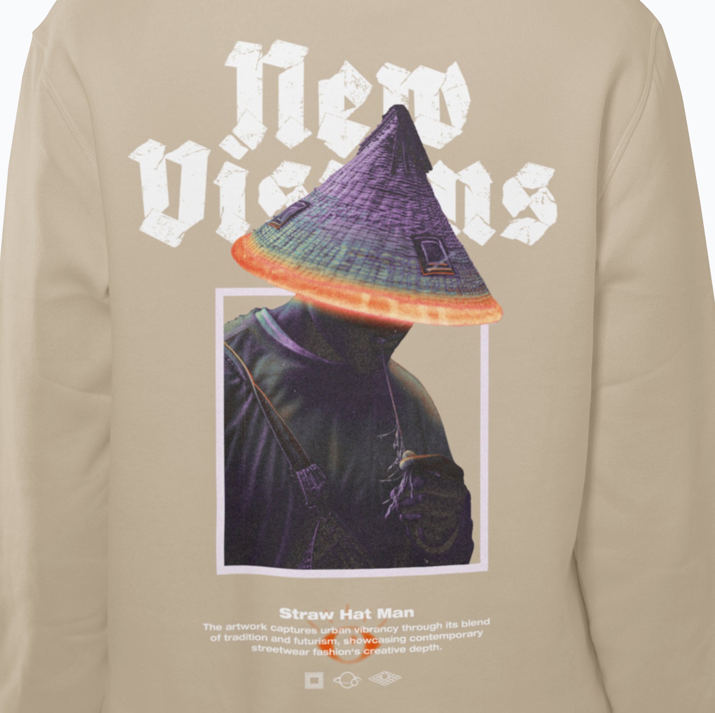 Premium Urban futuristic | Streetwear Hoodie Herren | Beige / Sand - NEW VISIONS